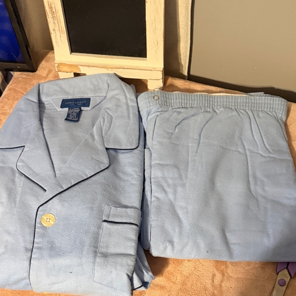 Towncraft Light Blue Flannel Pajama Set